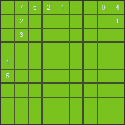 Sudoku návod - jediné možné číslo - zadání